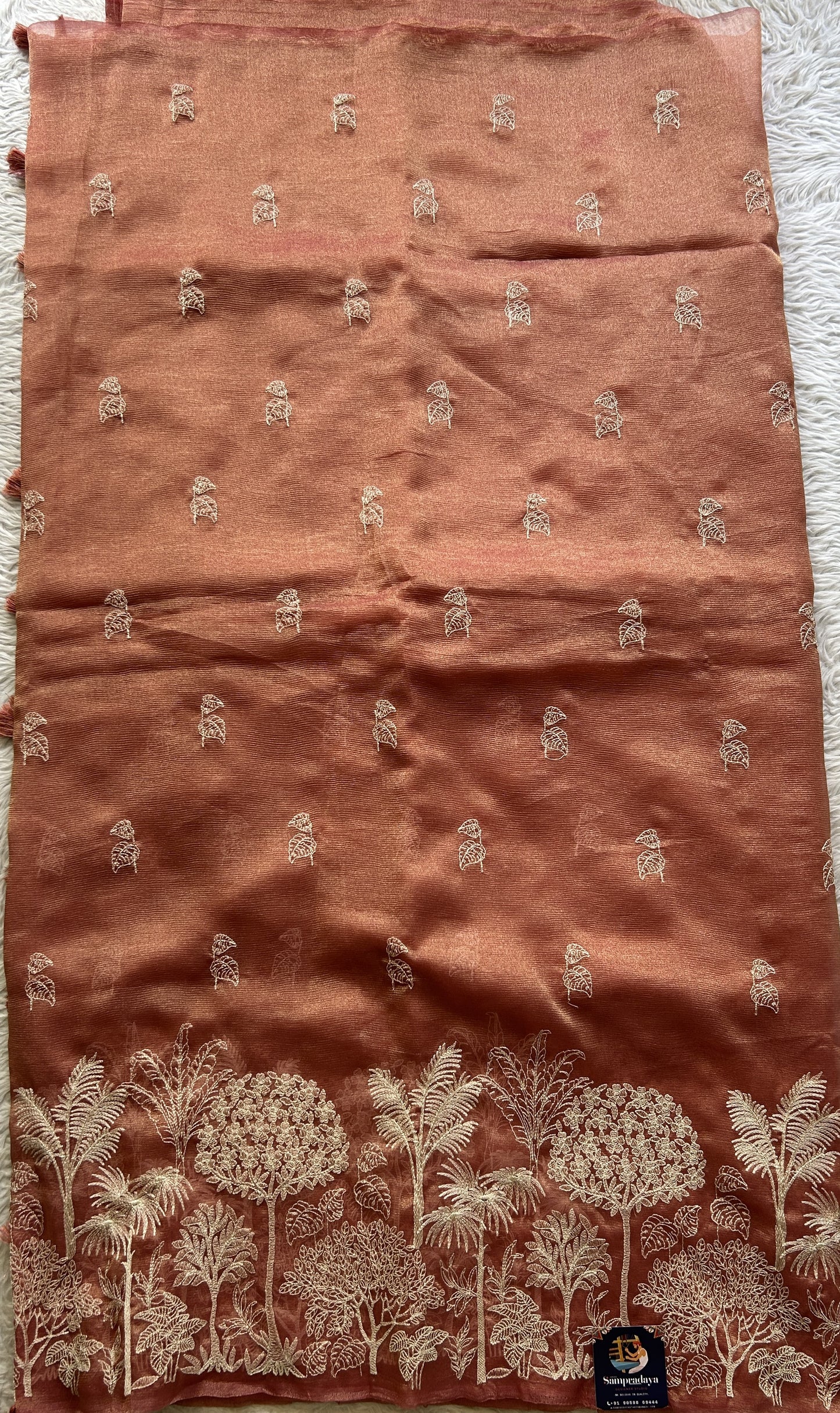 Banarasi Fancy Crushed Saree Onion Pink Colored Complemented with a Borderless. - Sampradaya Designer Studio
