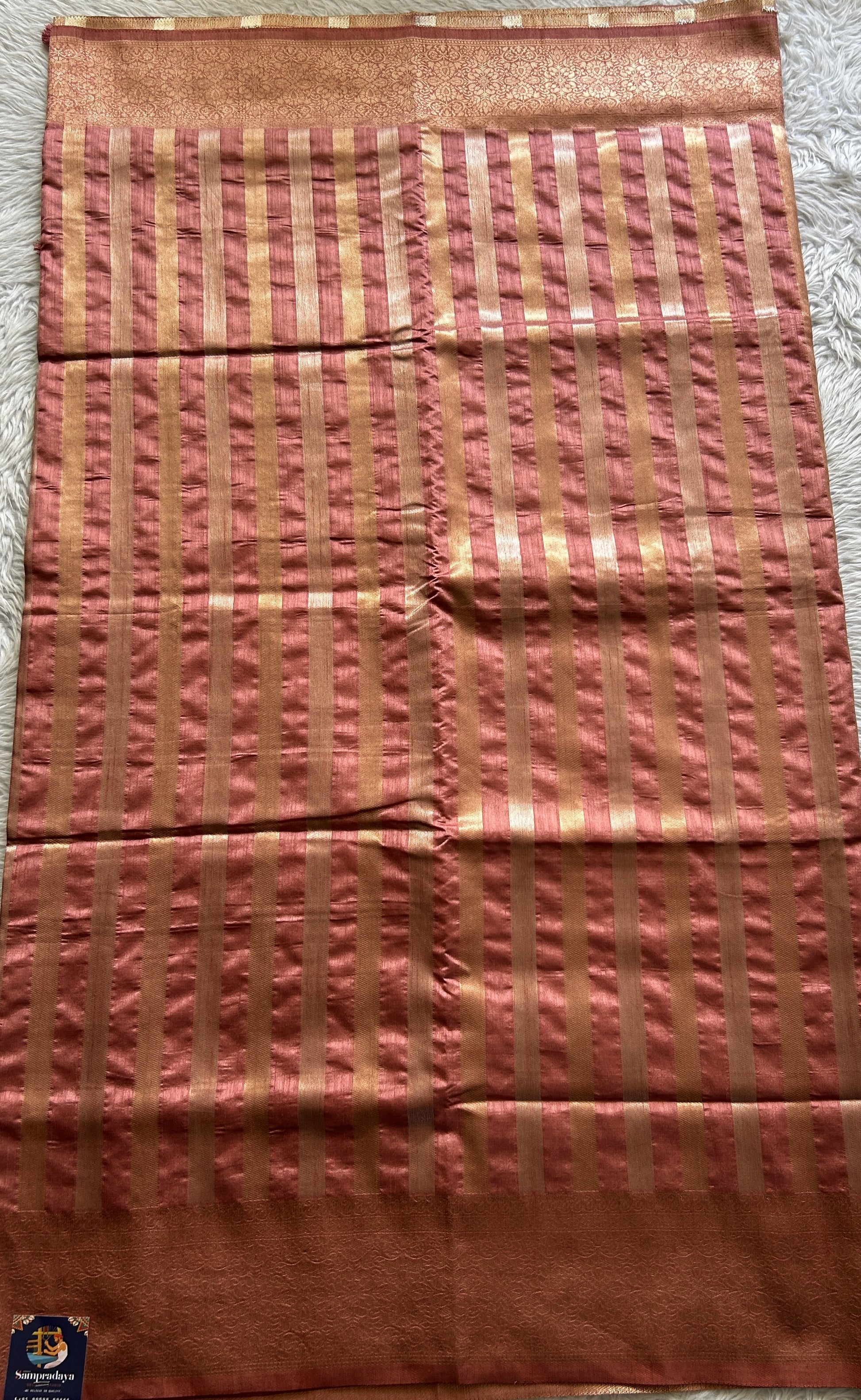 Semi Raw Silk Saree Hot Pink Colored Complemented with a Zari Border. - Sampradaya Designer Studio