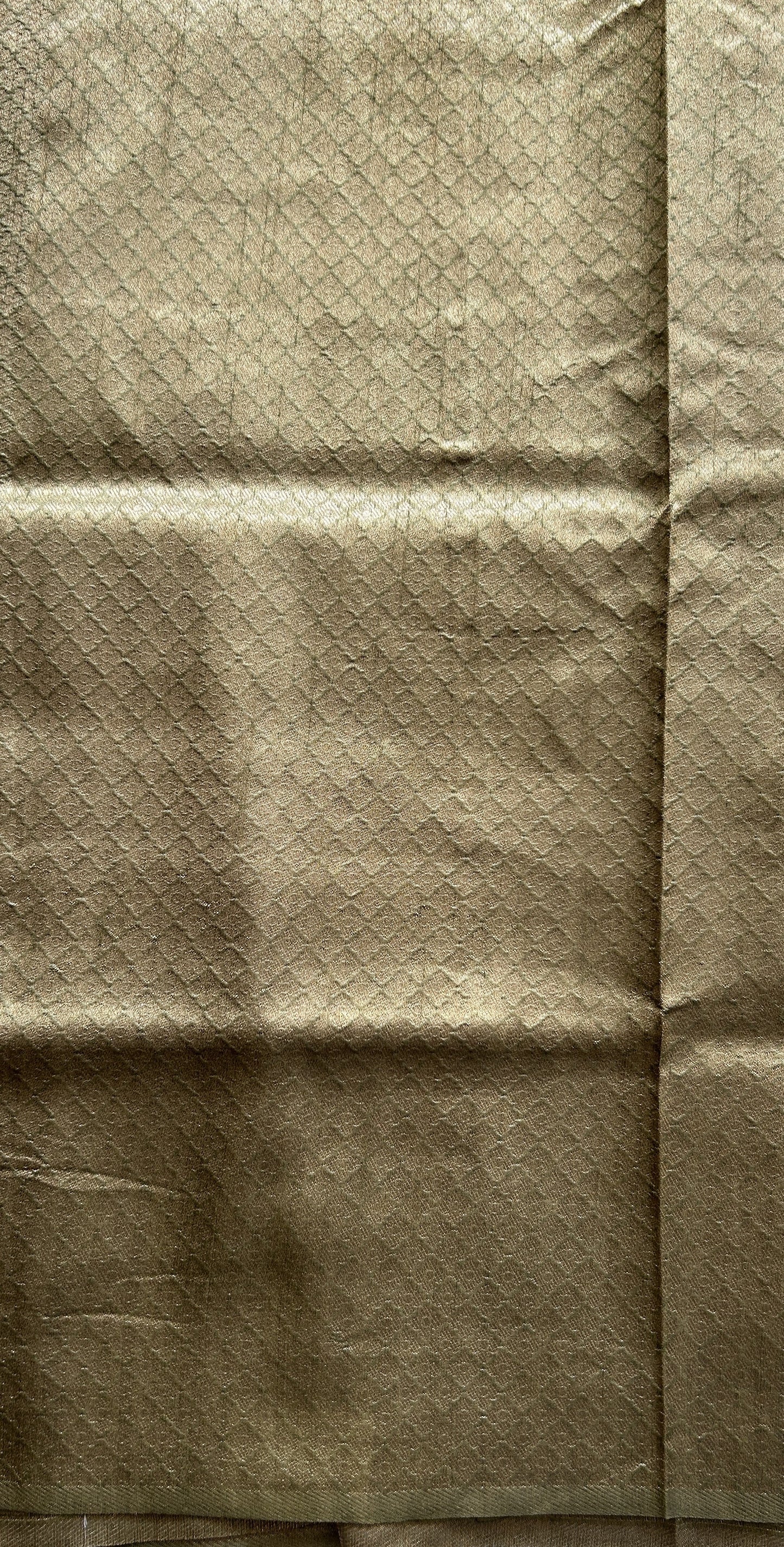 Semi Raw Silk Saree Parrot Green Colored Complemented with a Zari Border. - Sampradaya Designer Studio