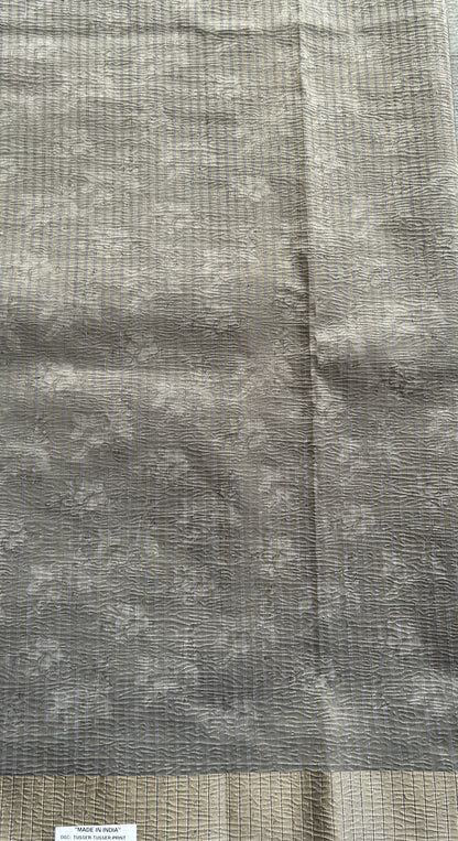 Banarasi Fancy Crushed Saree Light Green Colored Complemented with a Zari Border. - Sampradaya Designer Studio