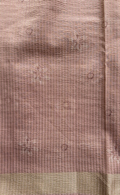 Banarasi Fancy Crushed Saree Light Pink Colored Complemented with a Zari Border. - Sampradaya Designer Studio