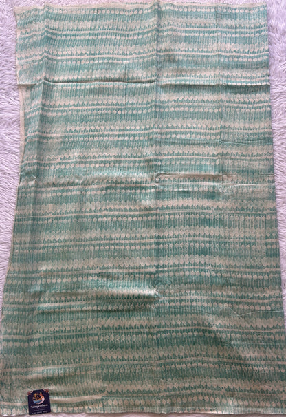 Chanderi Cotton Dress Material Sea Green Colored Complemented with a Borderless. - Sampradaya Designer Studio