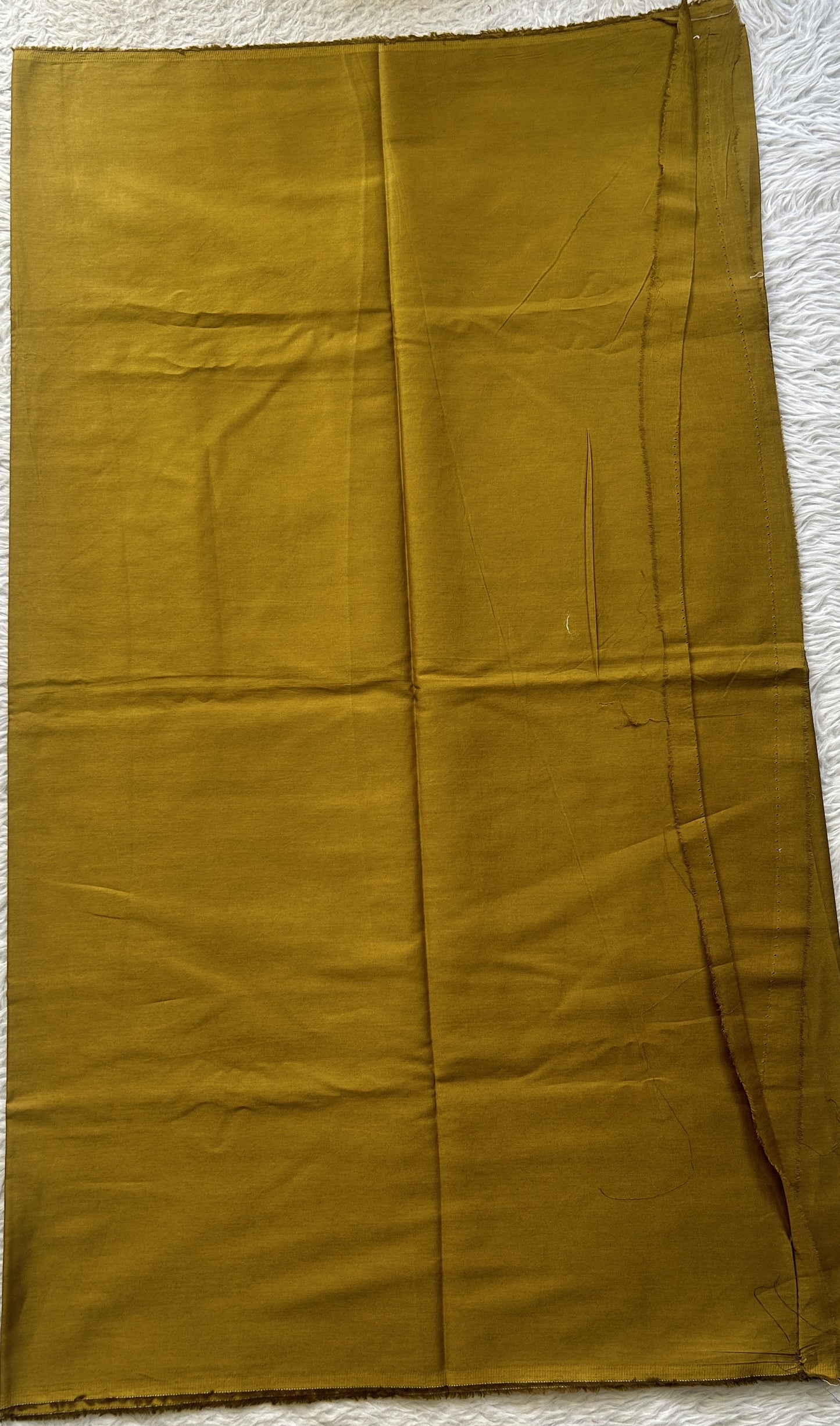 Chanderi Cotton Dress Material Dark Yellow Colored Complemented with a Borderless. - Sampradaya Designer Studio