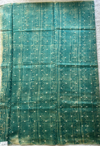 Chanderi Cotton Dress Material Sky Blue Colored Complemented with a Borderless. - Sampradaya Designer Studio