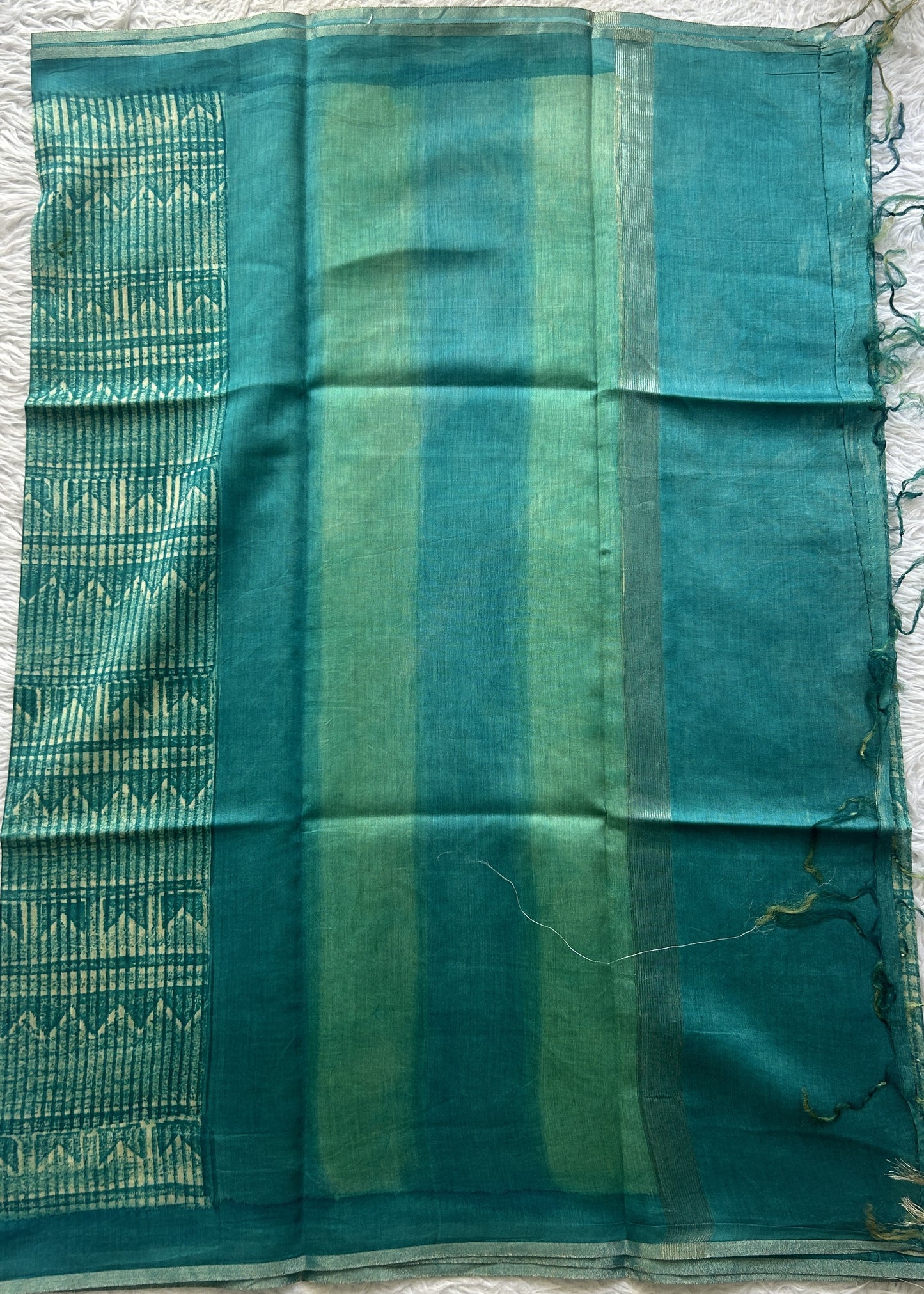Chanderi Cotton Dress Material Sky Blue Colored Complemented with a Borderless. - Sampradaya Designer Studio