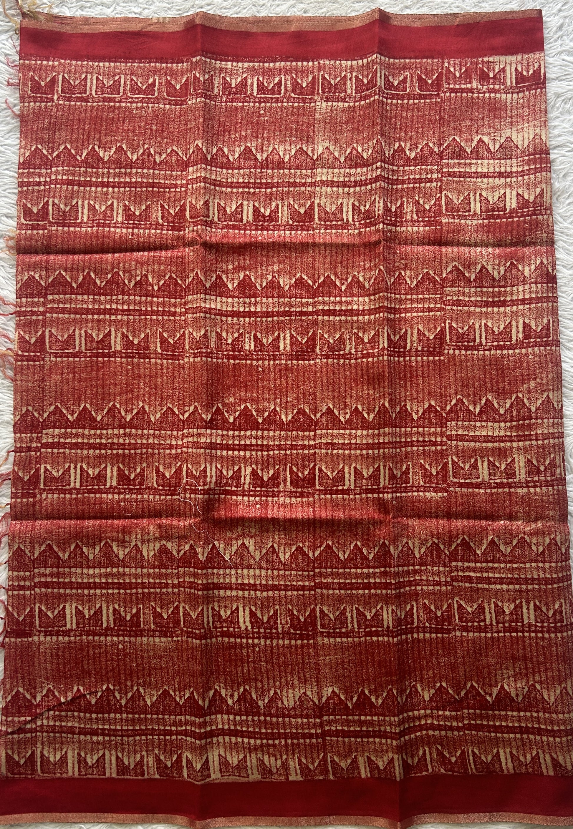 Chanderi Cotton Dress Material Maroon Colored Complemented with a Borderless. - Sampradaya Designer Studio