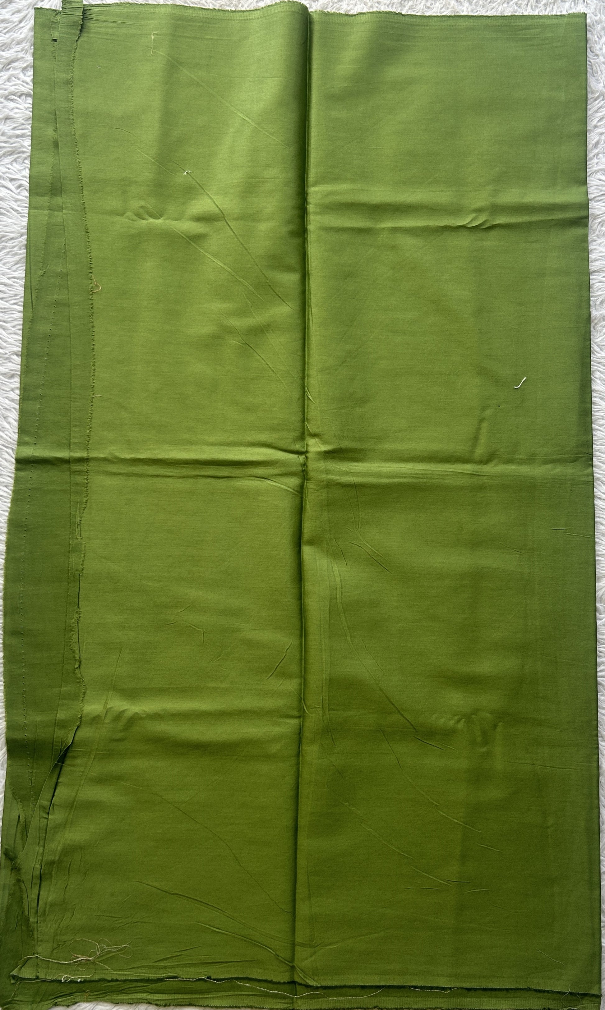 Chanderi Cotton Dress Material Green Colored Complemented with a Borderless. - Sampradaya Designer Studio