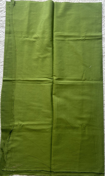 Chanderi Cotton Dress Material Green Colored Complemented with a Borderless. - Sampradaya Designer Studio