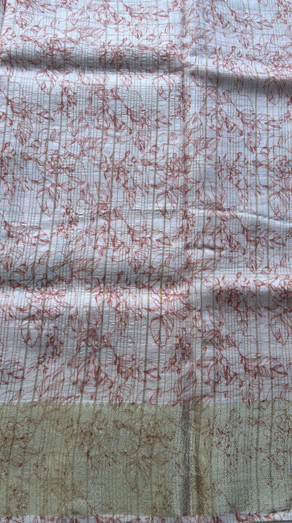 Dola Crepe Saree Light Pink Colored Elegantly Paired with a Zari Border. - Sampradaya Designer Studio