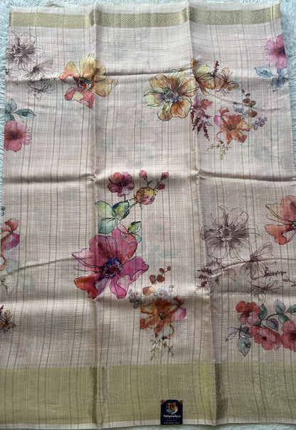 Dola Crepe Saree Light Pink Colored Elegantly Paired with a Zari Border. - Sampradaya Designer Studio