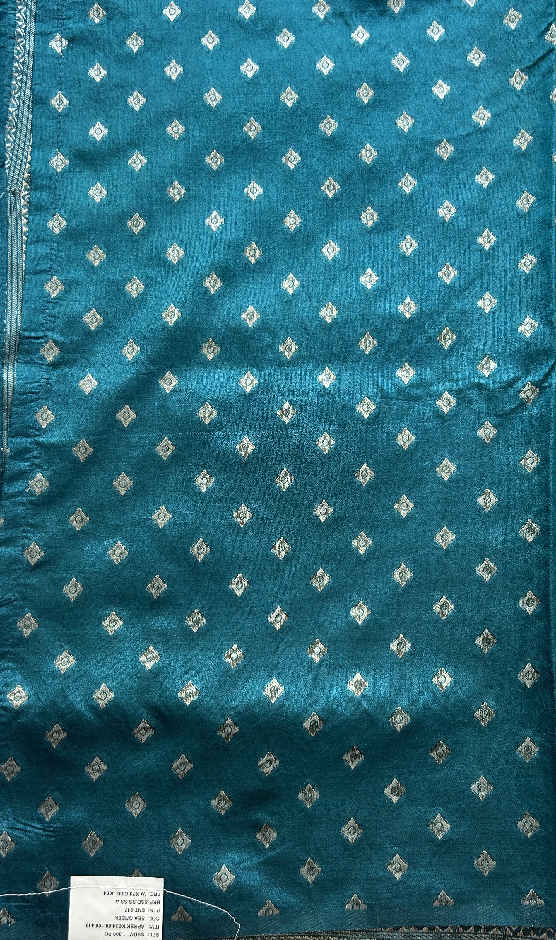 Semi Raw Silk Allover Saree Mint Green Colored Elegantly Paired with a Zari Border. - Sampradaya Designer Studio