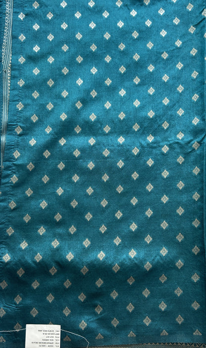 Semi Raw Silk Allover Saree Mint Green Colored Elegantly Paired with a Zari Border. - Sampradaya Designer Studio