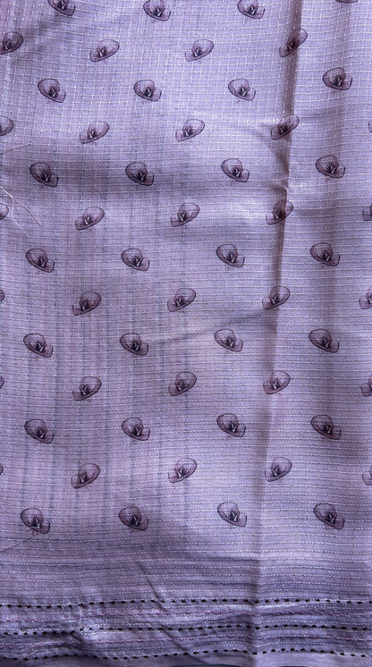 Semi Tussar Saree Light Pink Colored complemented with a Thread Embroidery Border. - Sampradaya Designer Studio