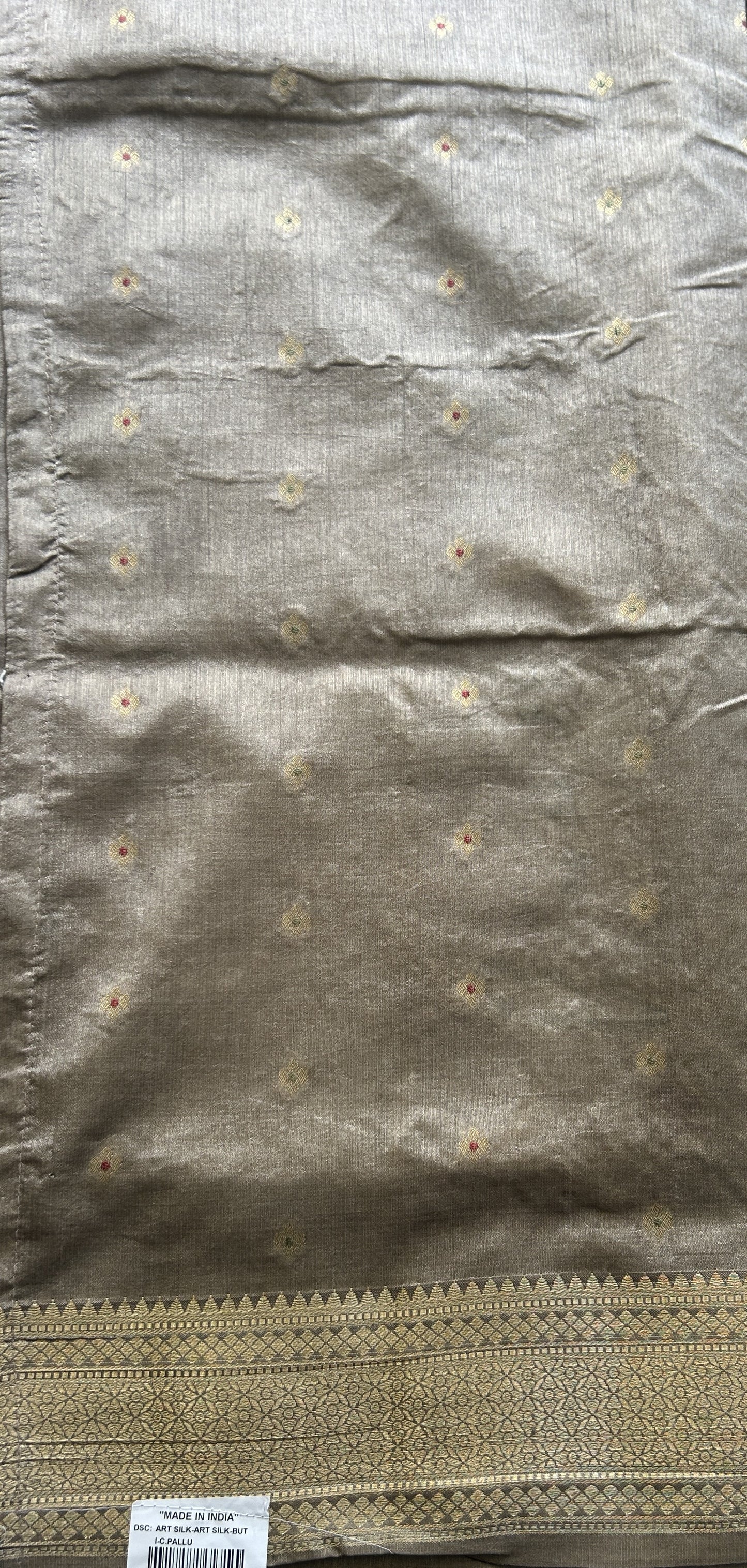 Semi Raw Silk Saree Blue Colored Elegantly Paired with a Zari Border. - Sampradaya Designer Studio