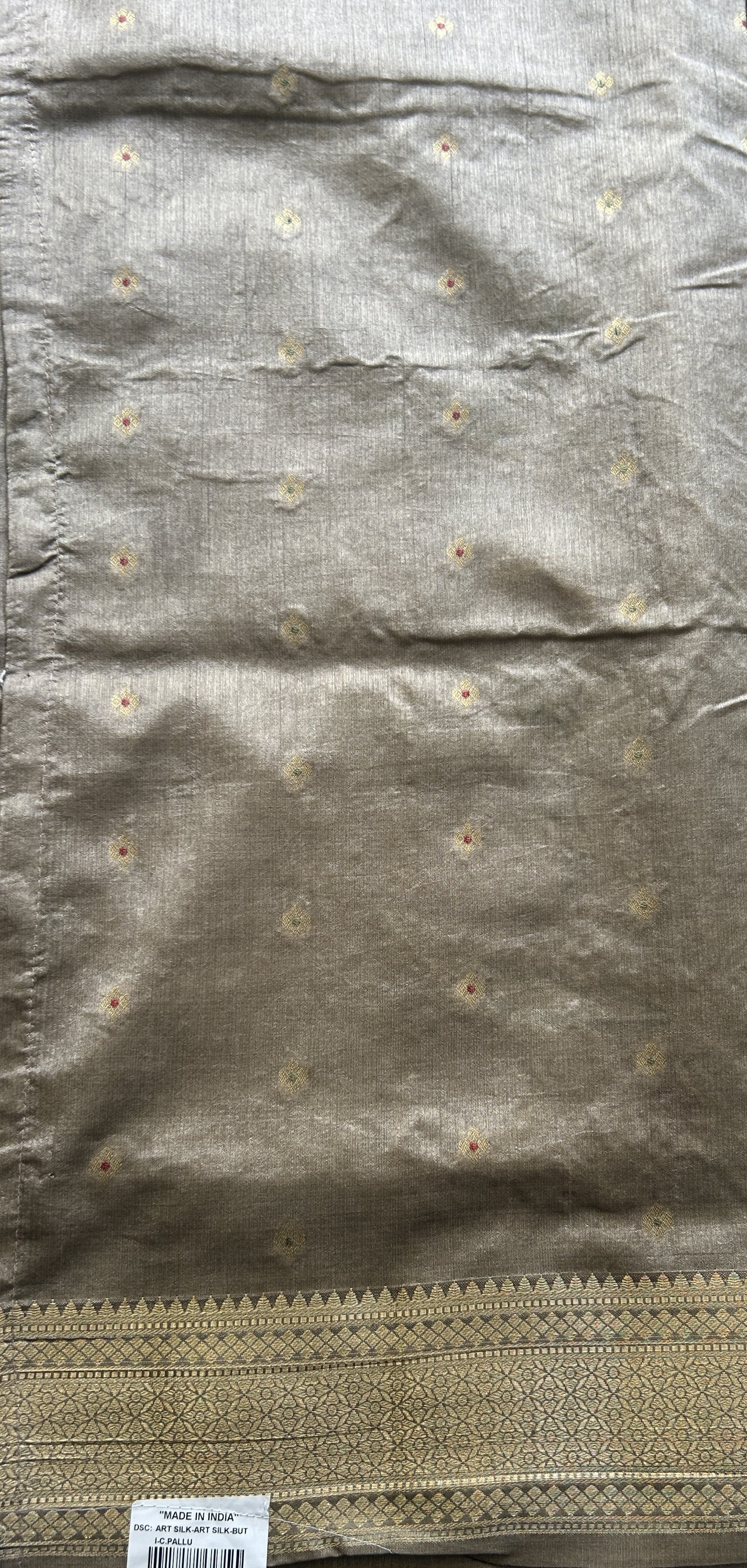 Semi Raw Silk Saree Blue Colored Elegantly Paired with a Zari Border. - Sampradaya Designer Studio