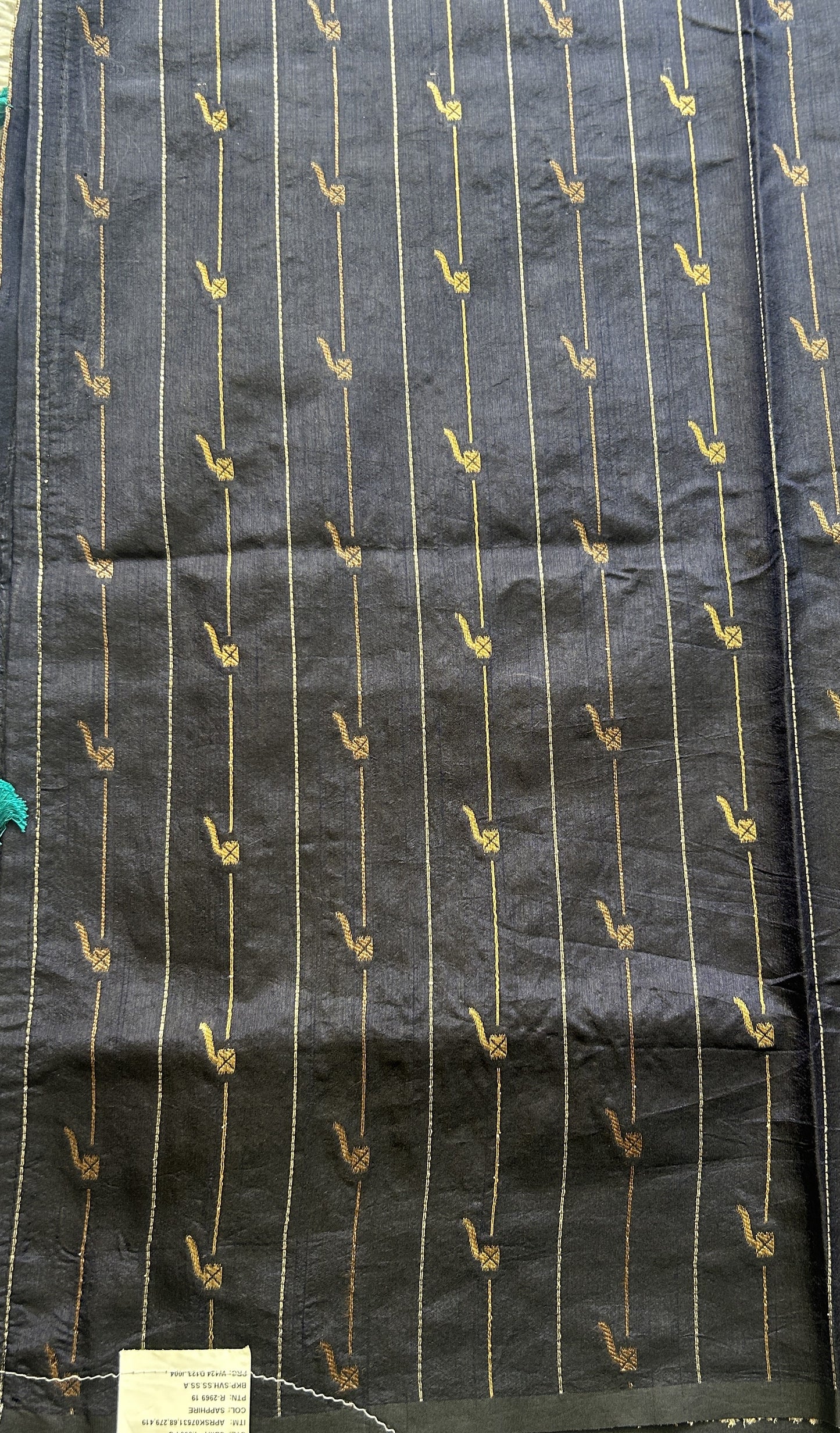 Semi Raw Silk Saree Rama Green Colored Elegantly Paired with a Zari Border. - Sampradaya Designer Studio