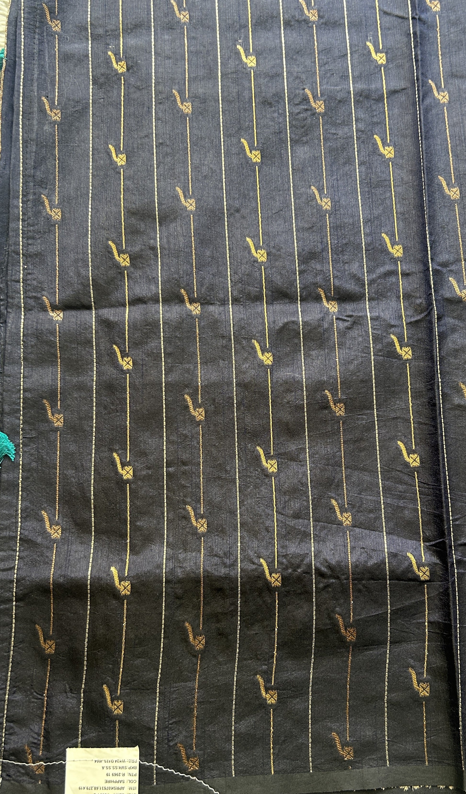 Semi Raw Silk Saree Rama Green Colored Elegantly Paired with a Zari Border. - Sampradaya Designer Studio