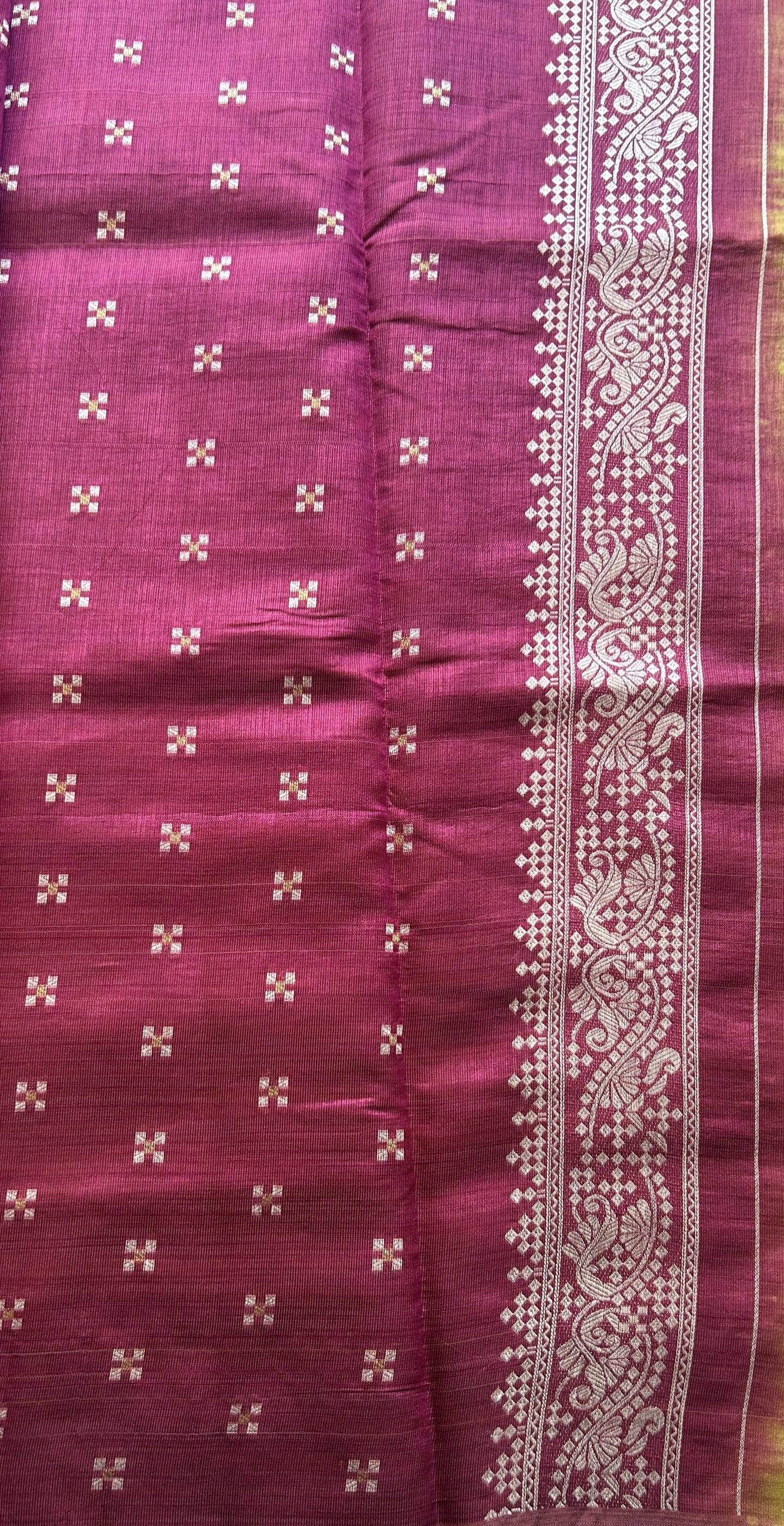Semi Raw Silk Saree Neon Green Colored Elegantly Paired with a Zari Border. - Sampradaya Designer Studio