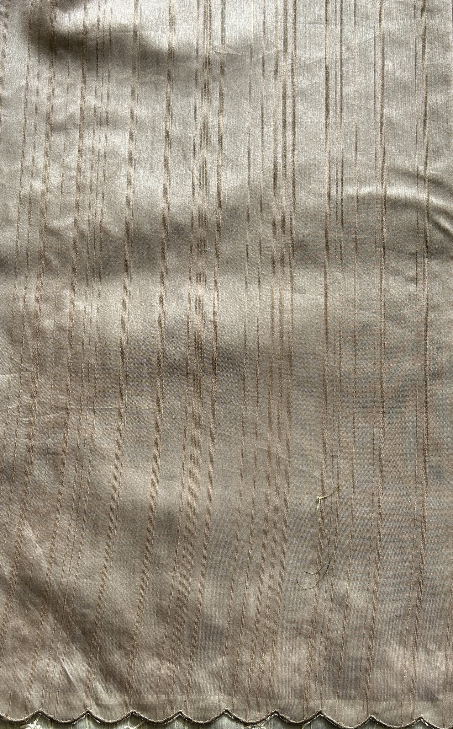 Semi Tussar Saree Pastel Brown Colored complemented with a Scallop Border. - Sampradaya Designer Studio