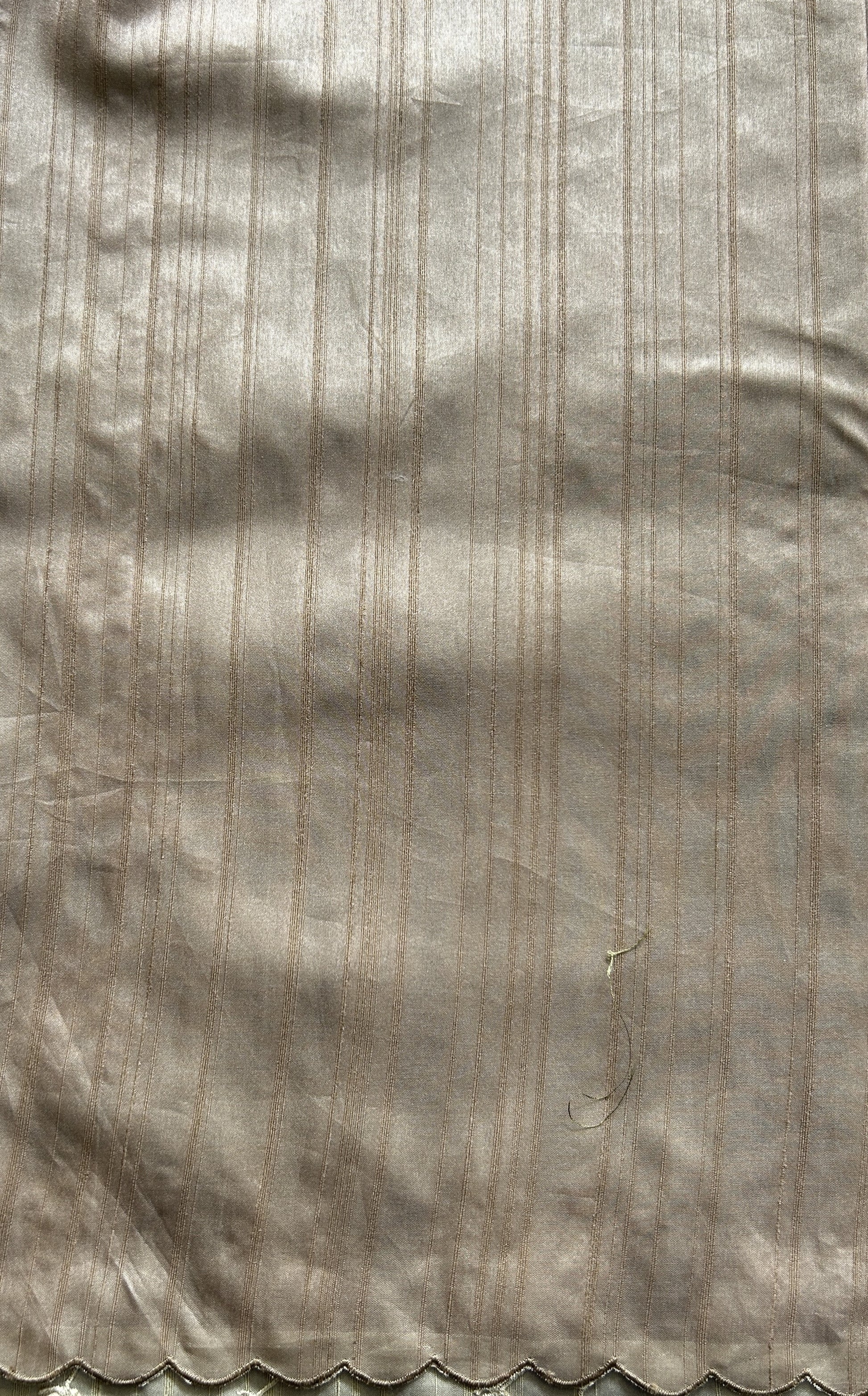 Semi Tussar Saree Pastel Brown Colored complemented with a Scallop Border. - Sampradaya Designer Studio