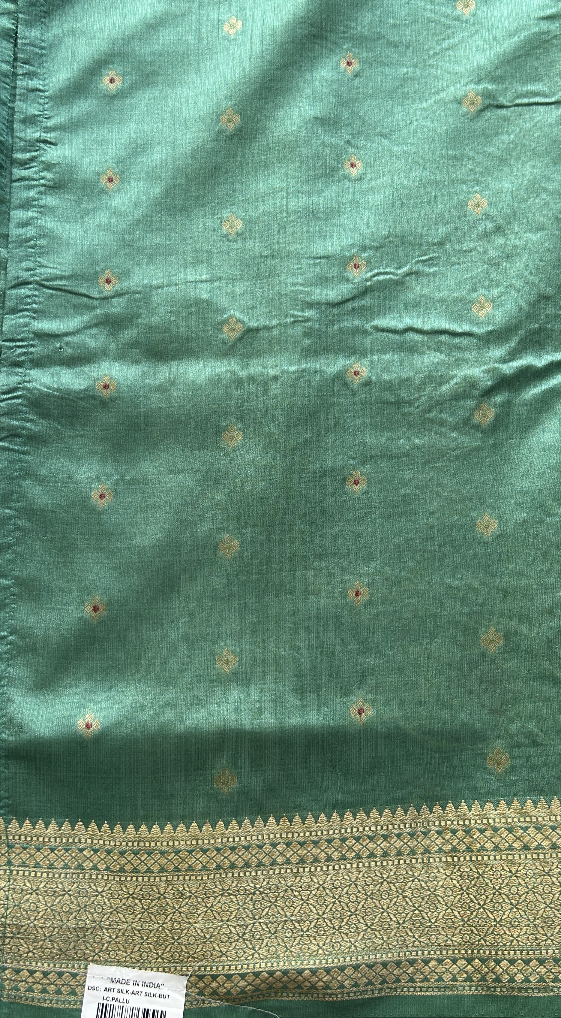 Semi Raw Silk Allover Saree Navy Blue Colored Elegantly Paired with a Zari Border. - Sampradaya Designer Studio