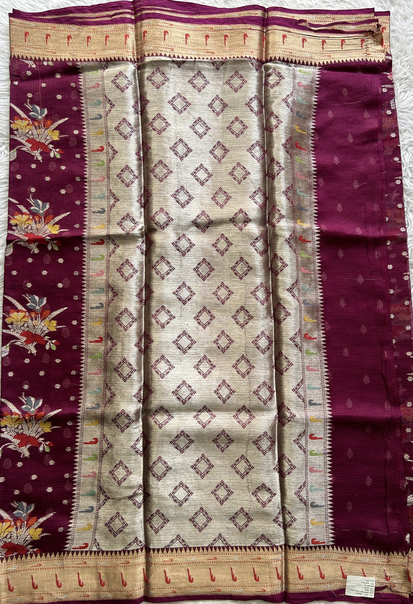 Silk kota Saree Dark Pink color complemented with a Muniya Border. - Sampradaya Designer Studio