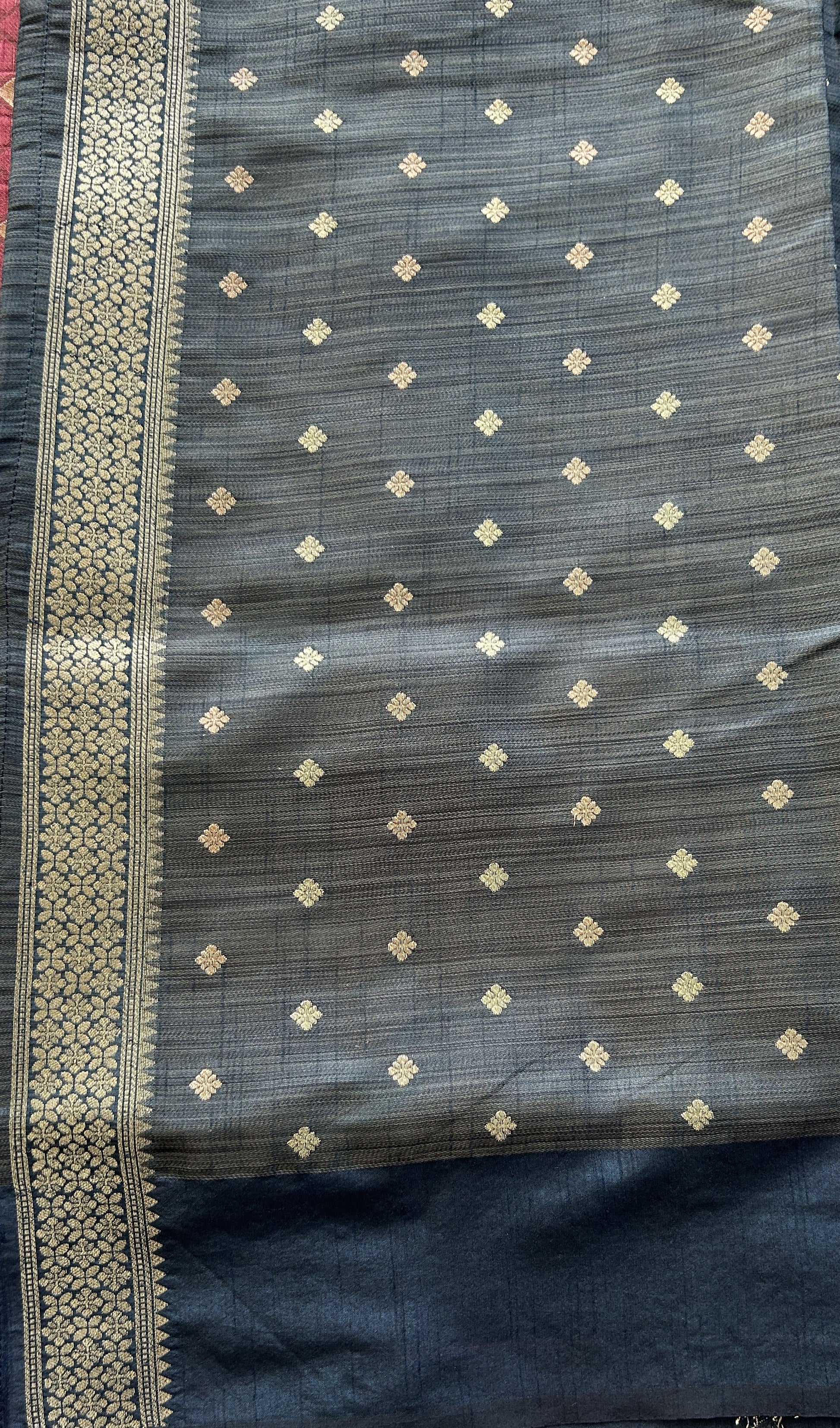 Semi Tussar Saree Dusty Pink Colored complemented with a Buti Border. - Sampradaya Designer Studio