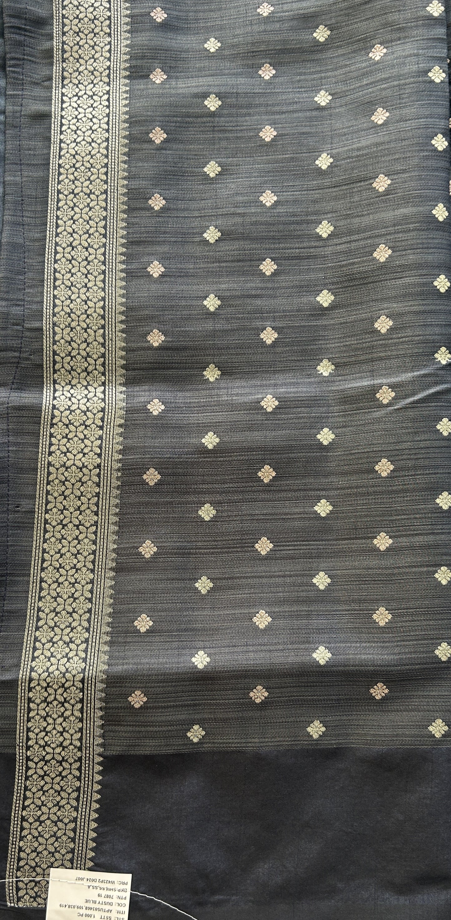 Semi Tussar Saree Teal Green Colored complemented with a Buti Border. - Sampradaya Designer Studio