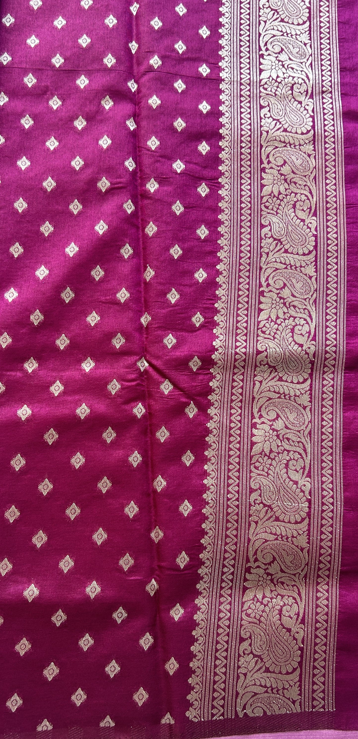 Semi Raw Silk Allover Saree Baby Pink Colored Elegantly Paired with a Zari Border. - Sampradaya Designer Studio