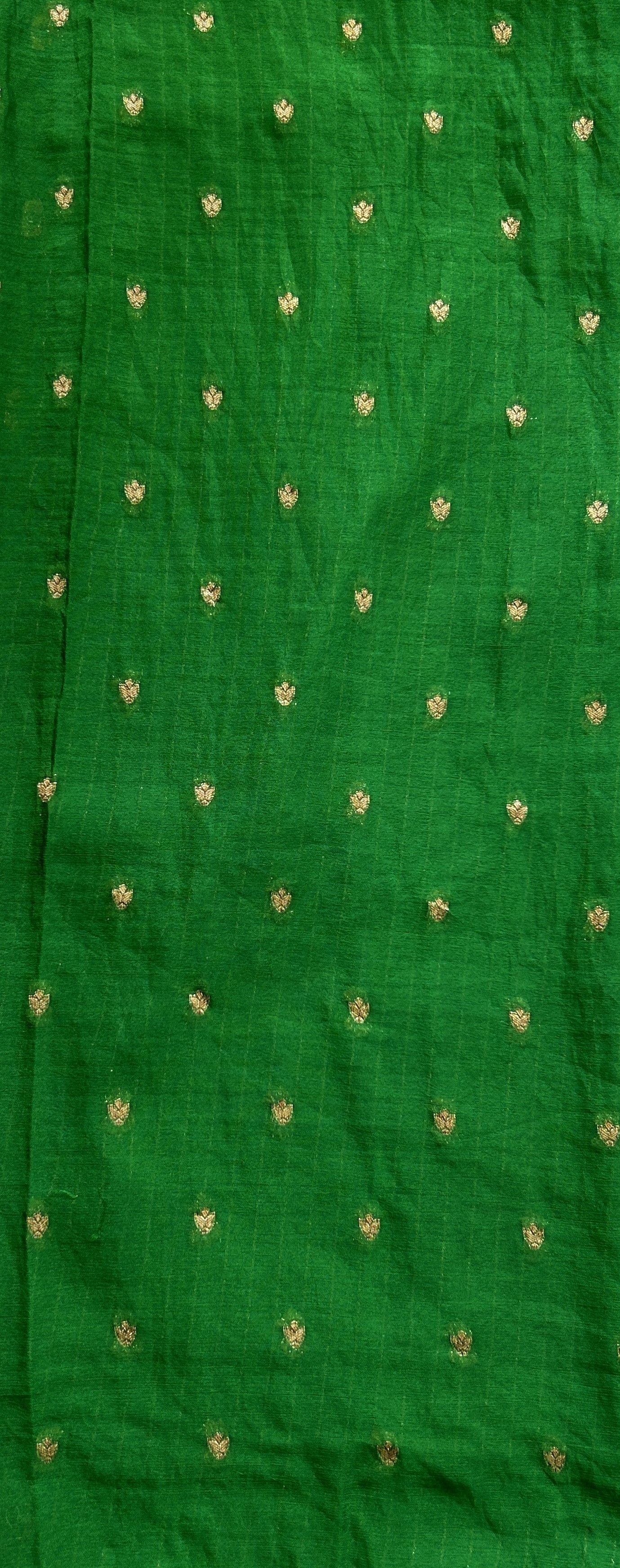 Semi Georgette Saree Green Colored Complemented with a Zari Border. - Sampradaya Designer Studio