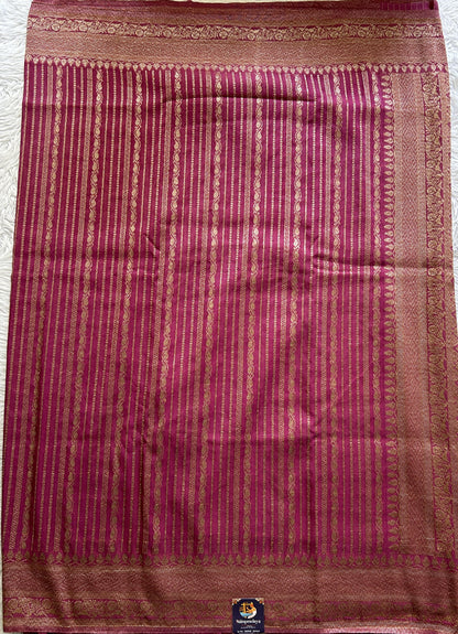 Semi Georgette Saree Onion Pink Colored Complemented with a Zari Border. - Sampradaya Designer Studio
