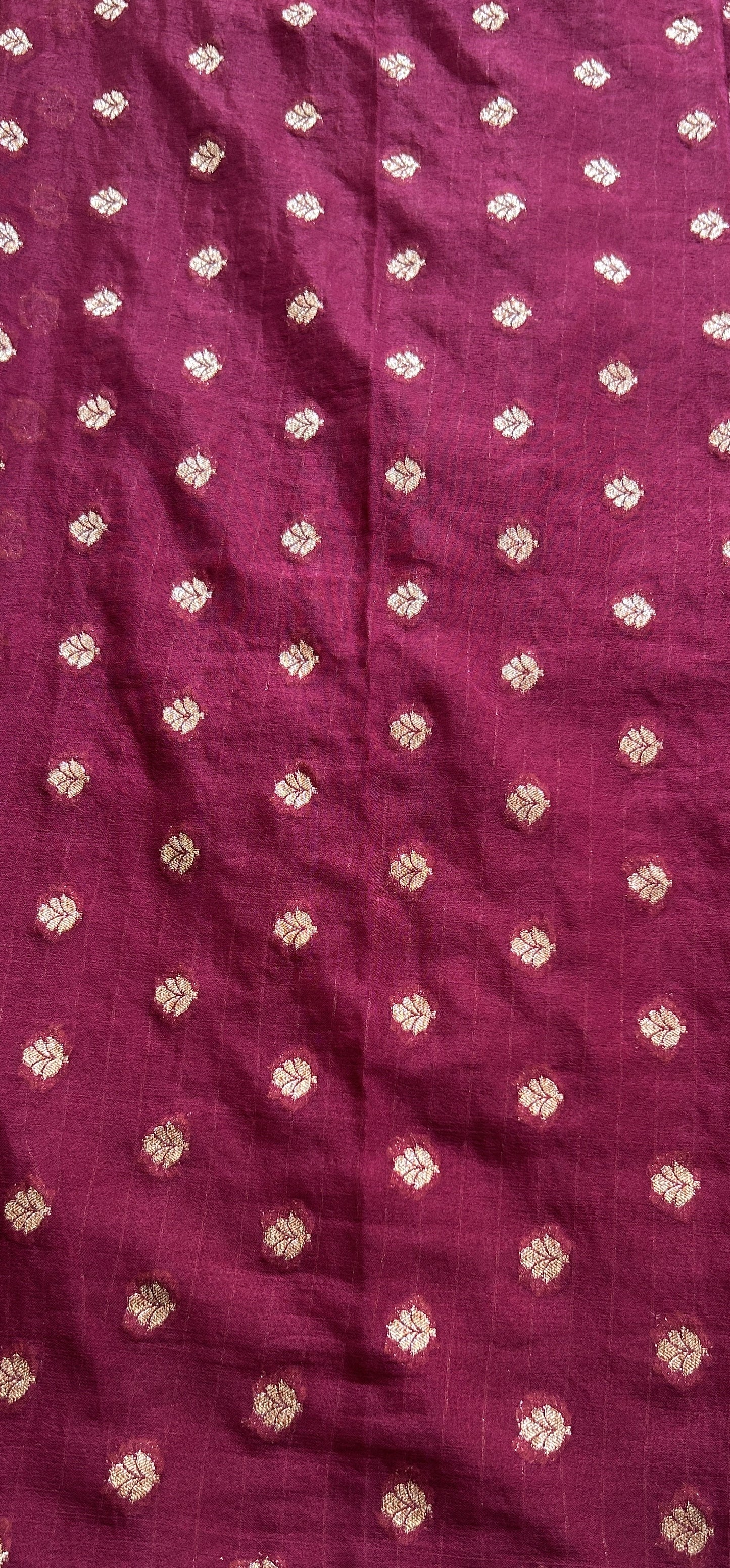 Semi Georgette Saree Magenta Colored Complemented with a Zari Border. - Sampradaya Designer Studio