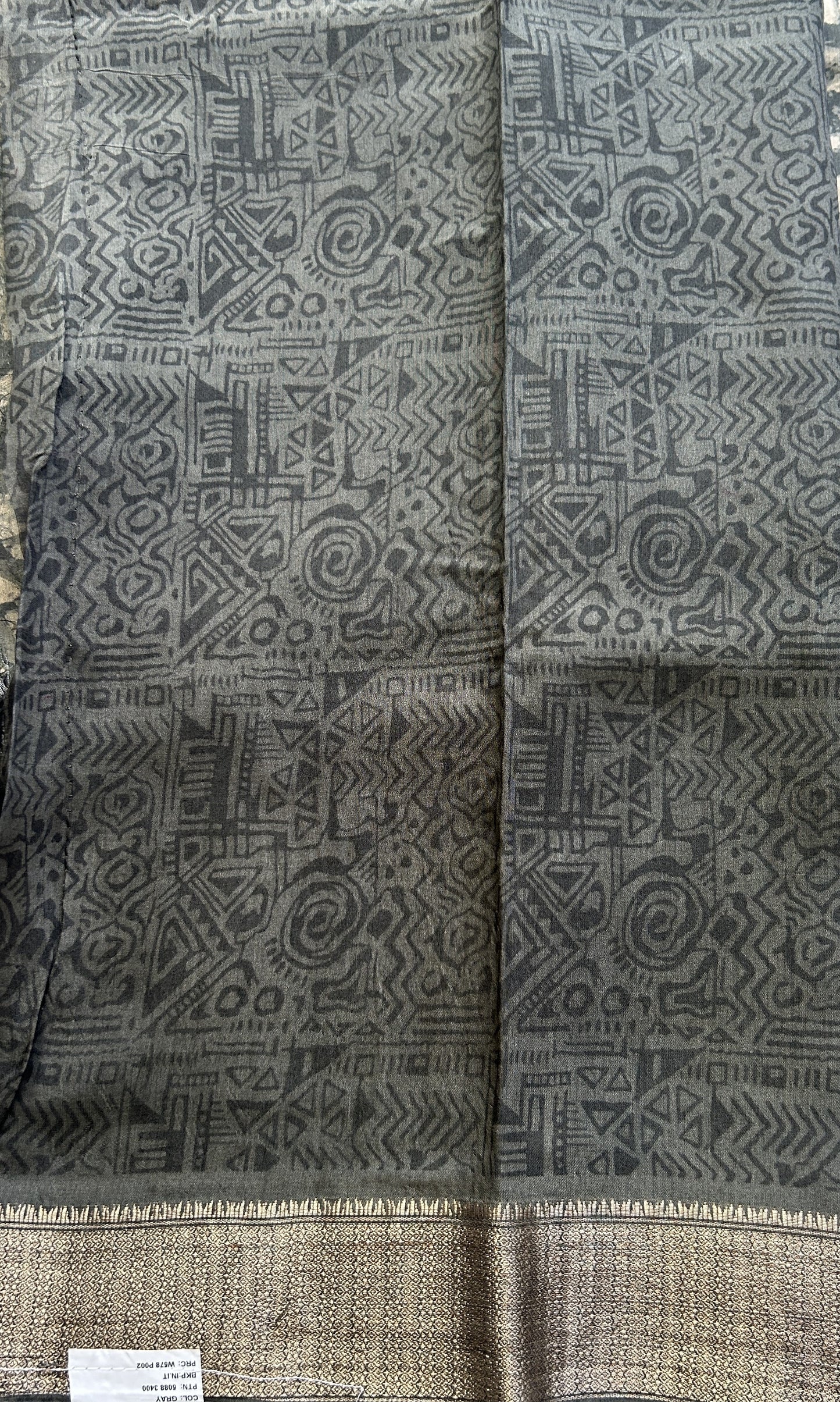 Dola Crepe Saree Gray Colored Elegantly Paired with a Zari Border. - Sampradaya Designer Studio