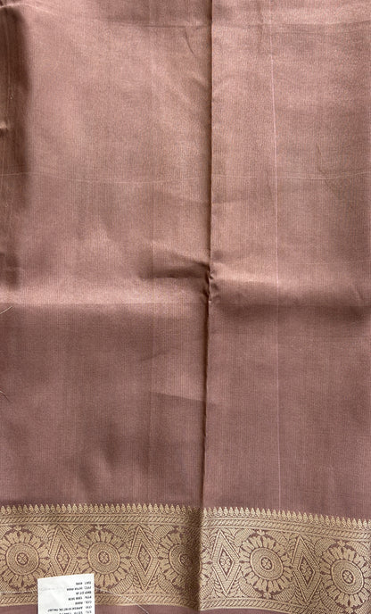 Banarasi Soft Silk Saree Light Pink Colored Complemented with a Zari Border. - Sampradaya Designer Studio