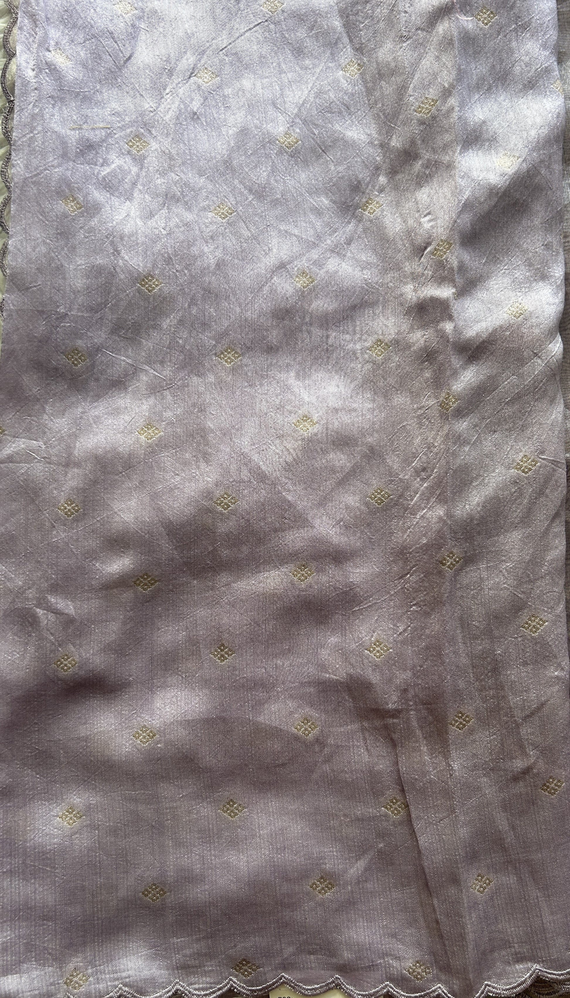 Tissue Organza Designer Saree Purple colored Saree Paired with a borderless. - Sampradaya Designer Studio
