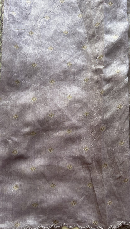 Tissue Organza Designer Saree Purple colored Saree Paired with a borderless. - Sampradaya Designer Studio