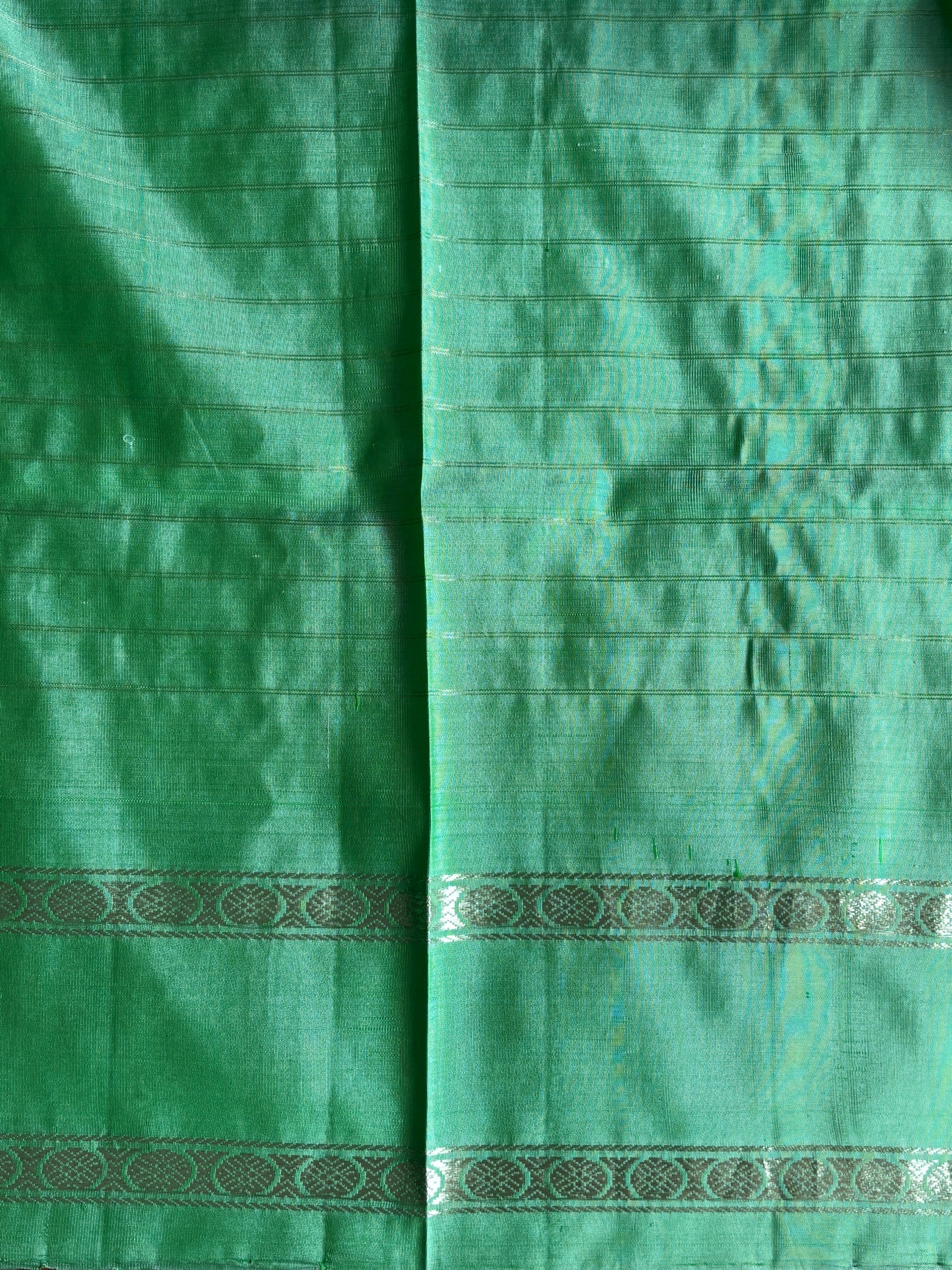 Gadwal Silk Saree Red Colored Complemented With Zari Border. - Sampradaya Designer Studio
