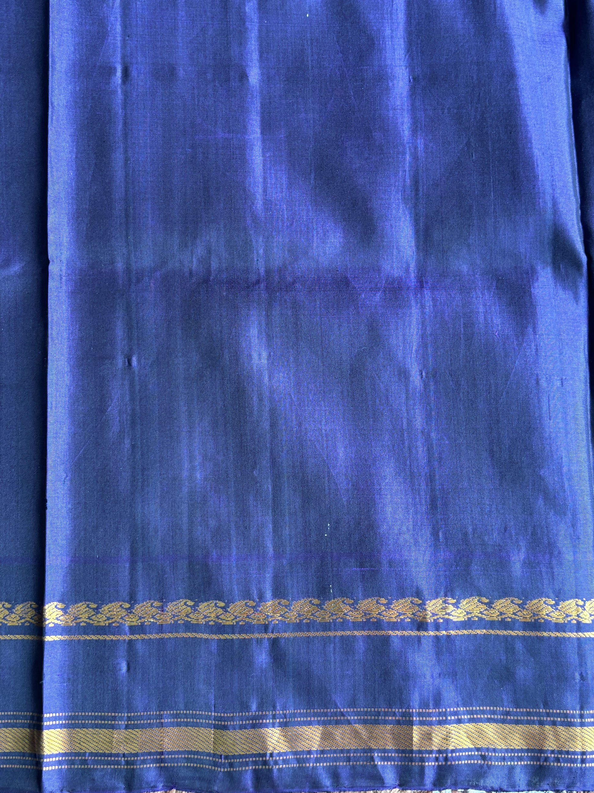 Gadwal Silk Saree Sandel Wood Colored Complemented With Zari Border. - Sampradaya Designer Studio