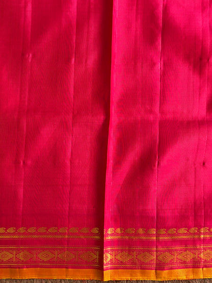 Gadwal Silk Saree Lavender Colored Complemented With  Zari Border. - Sampradaya Designer Studio