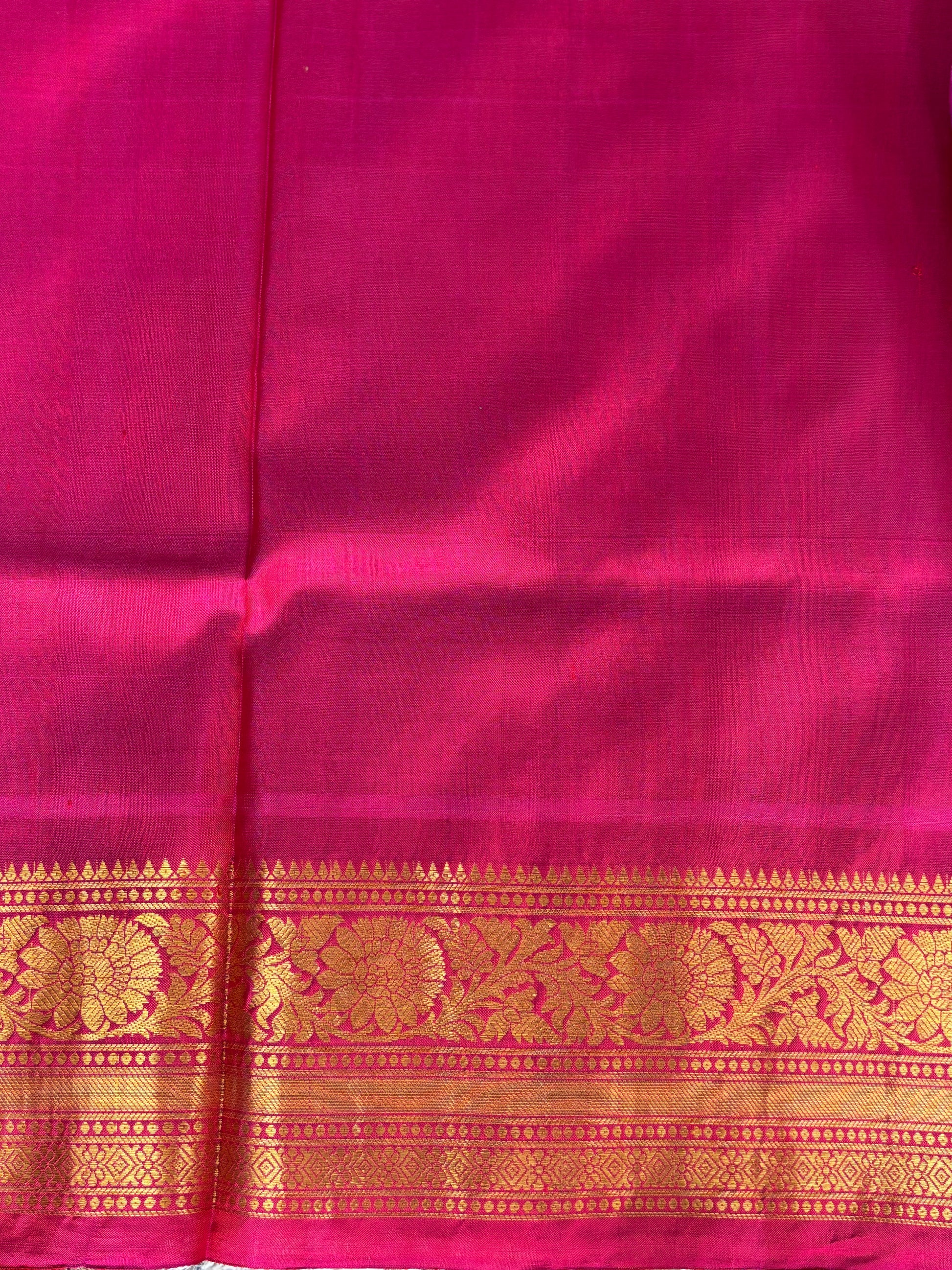 Gadwal Silk Saree Dark Aqua Blue Colored Complemented With a Zari Border. - Sampradaya Designer Studio