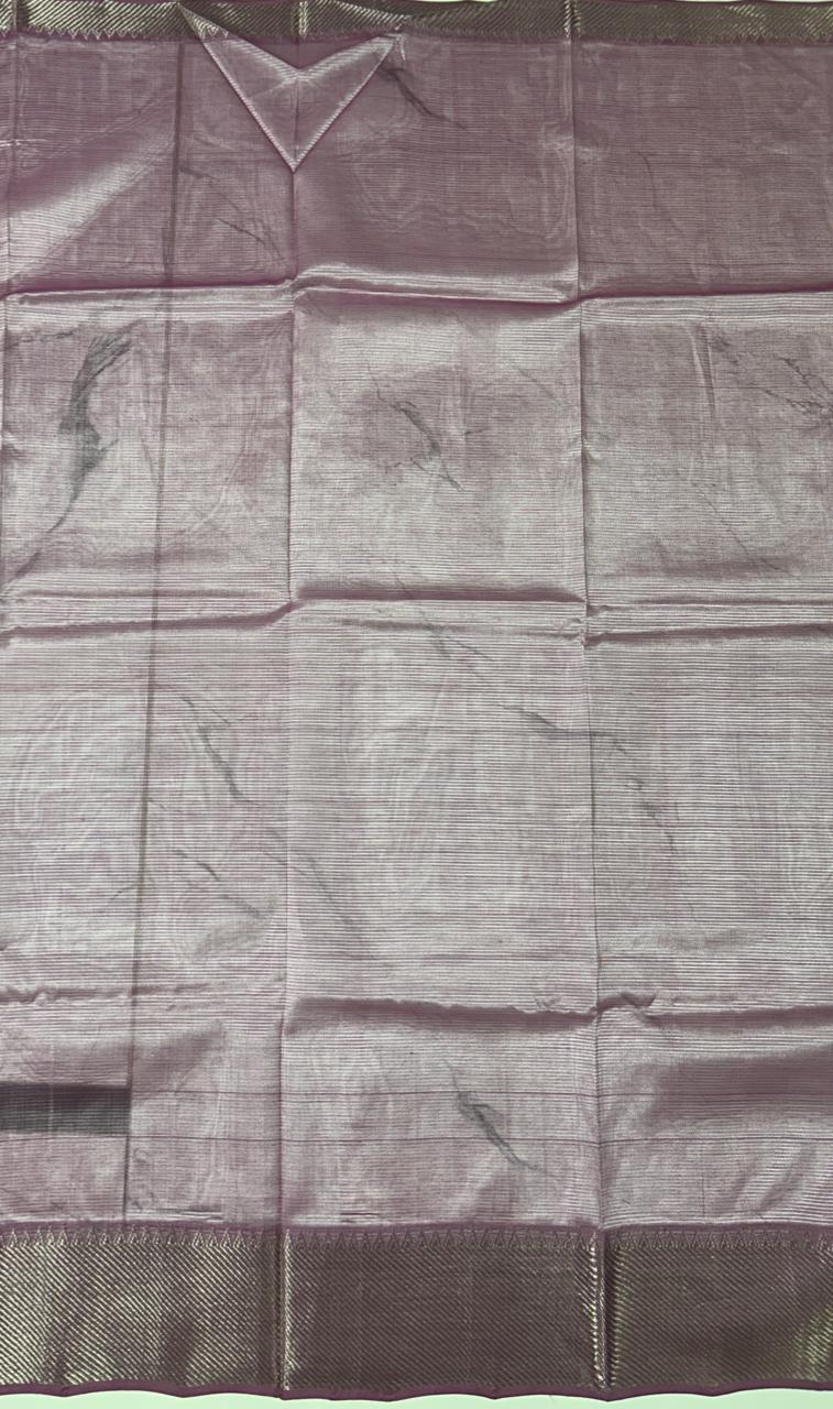 Mangalagiri Plain Pattu Saree Pink colored Saree complemented with a Gold Mangalagiri Border - Sampradaya Designer Studio