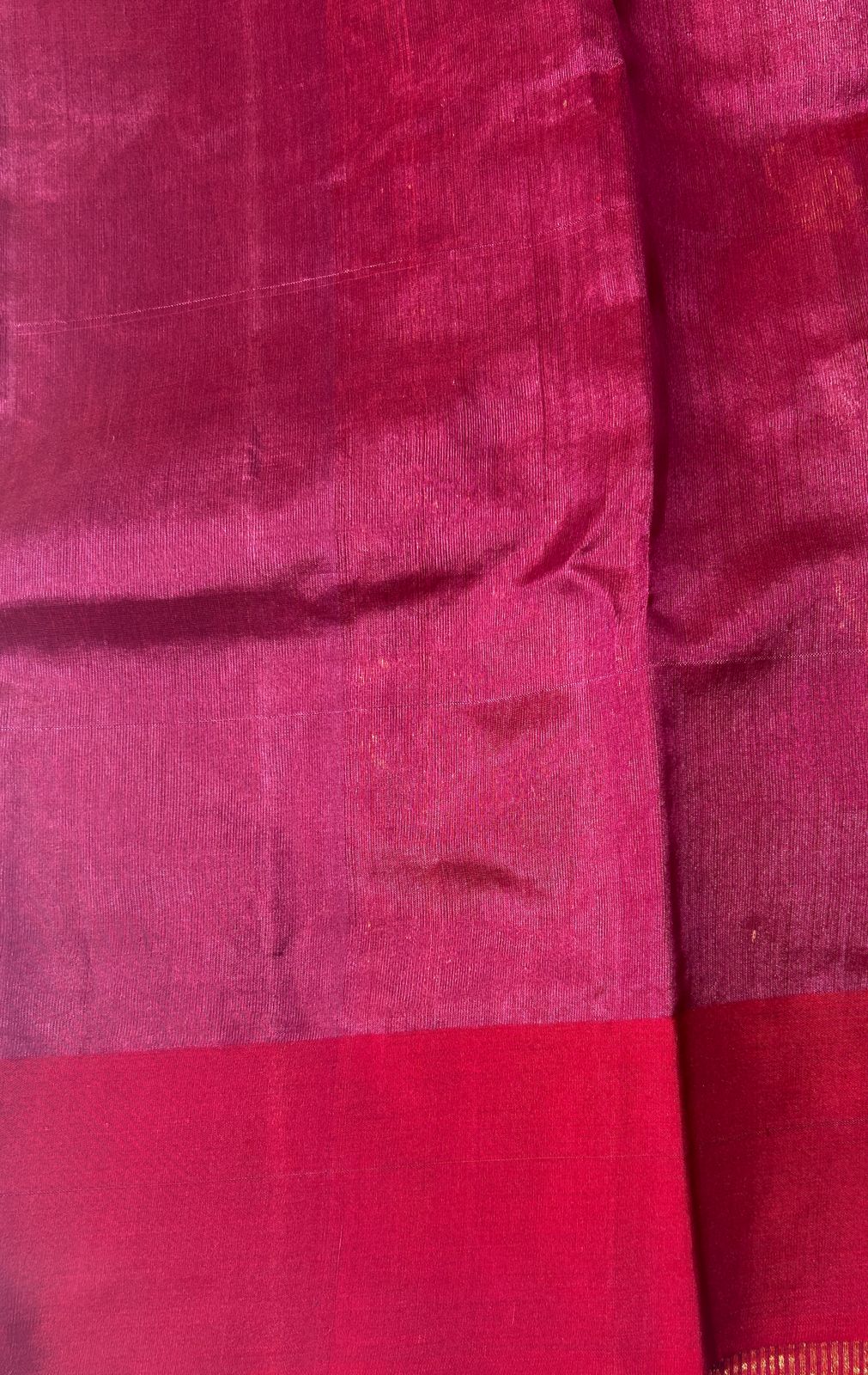 Chanderi Pattu Saree Rose Wood colored saree complemented with a Gold Zari Border - Sampradaya Designer Studio